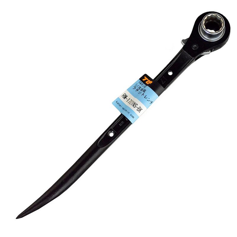 金井産業　ＴＯＰ マルキン印ラチェット 曲 黒 RM-17X21NS-BK<br><span class="jan">4991347185085</span><br><span class="teika">定価：¥6,600</span>
