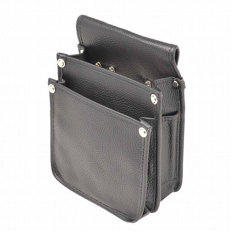 金井産業　マルキン印<br>内側ポケット/レザー腰袋<br>Ａ 黒<br><span class="jan">4934053152330</span><br><span class="teika">定価：￥4,800</span>