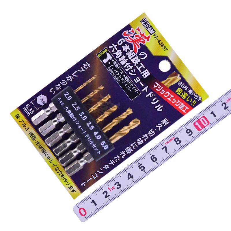 ＰＲＯＡＭ（ＴＭＣ）　漢の６本組鉄工用六角軸付ショートドリル　PA-438ST
