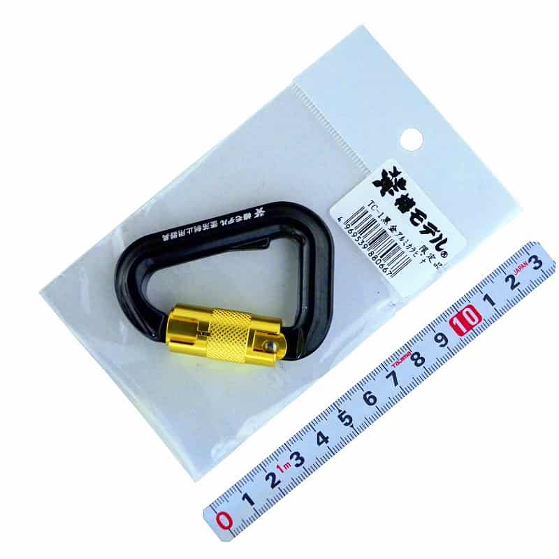 椿モデル(アイダ)　アルミカラビナ　斜めゲート２３ＫＮ 	ＴＣ－１黒金