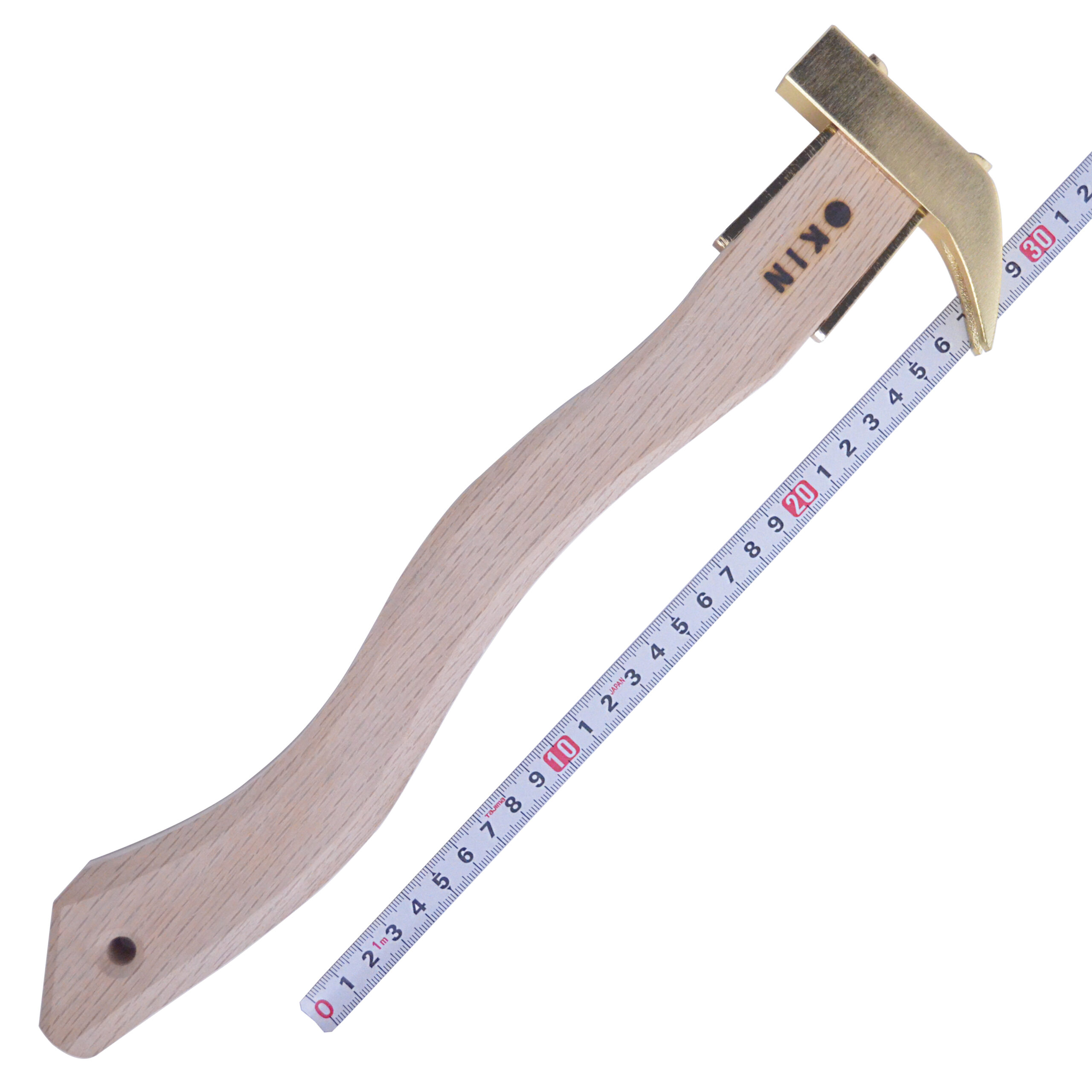 金井産業　マルキン印　<br>舞台屋鎚（ナグリ）<br/>角蛇曲 350mm ゴールド ショートヘッド<br /><span class="jan">4573209905859</span><br><span class=teika>定価：19,700円（税別）</span>