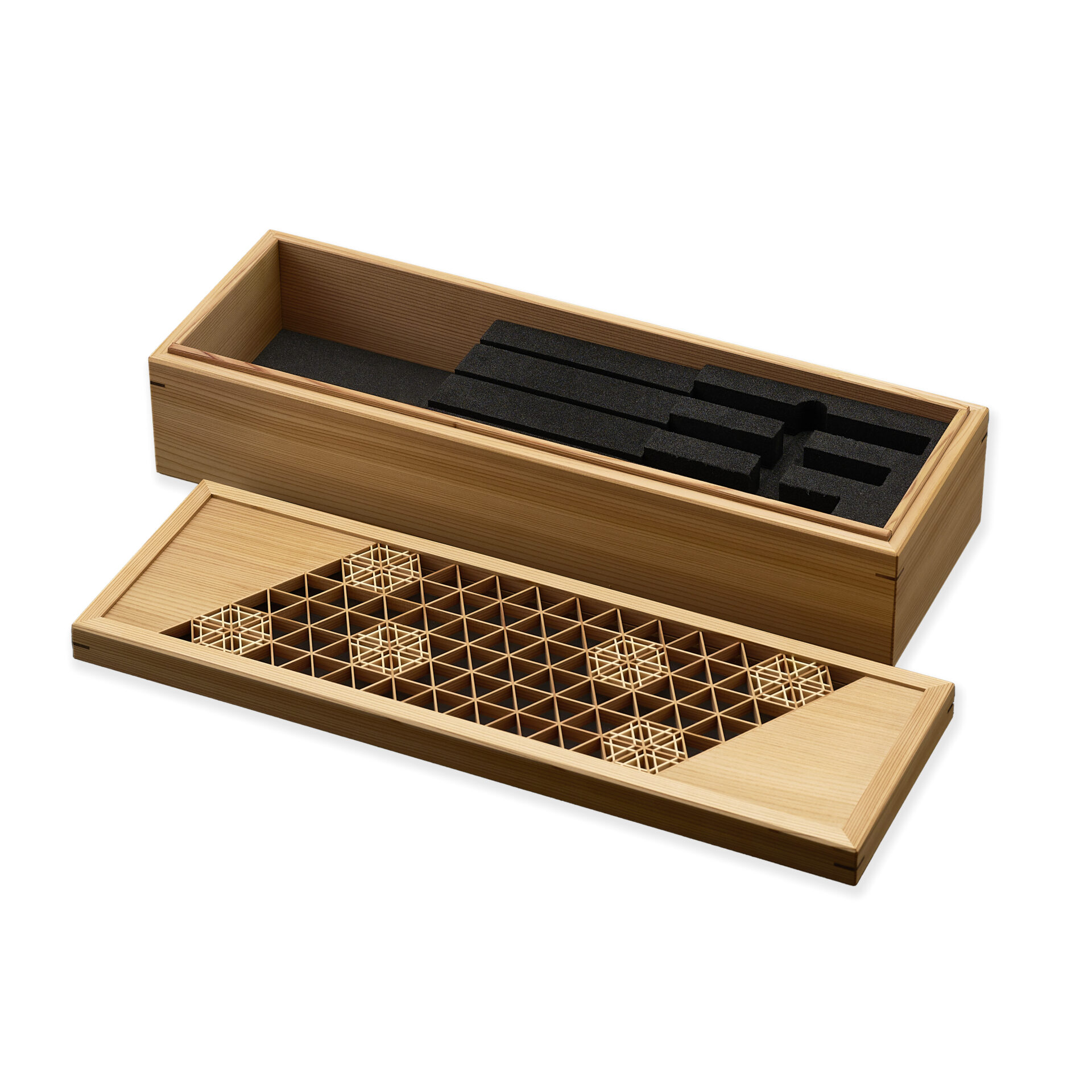 【庖斬巴】　組子の匣-HAKO-　3丁入　胡麻　IK-016　<br>定価：85,000円