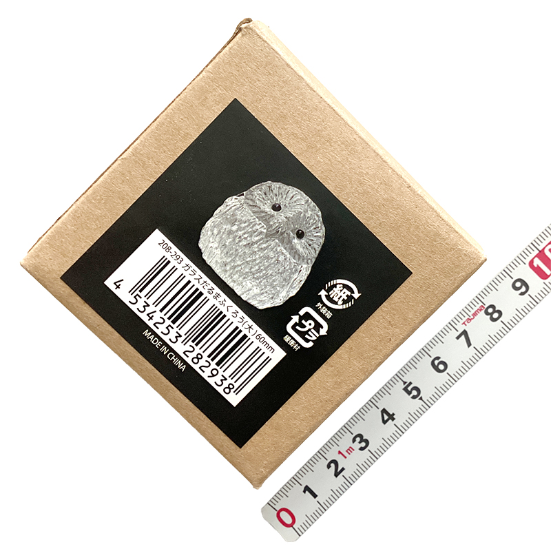 26-04-おもちゃ・置物・ぬいぐるみ＿無印＿ガラスだるまふくろう（大）60mm_01