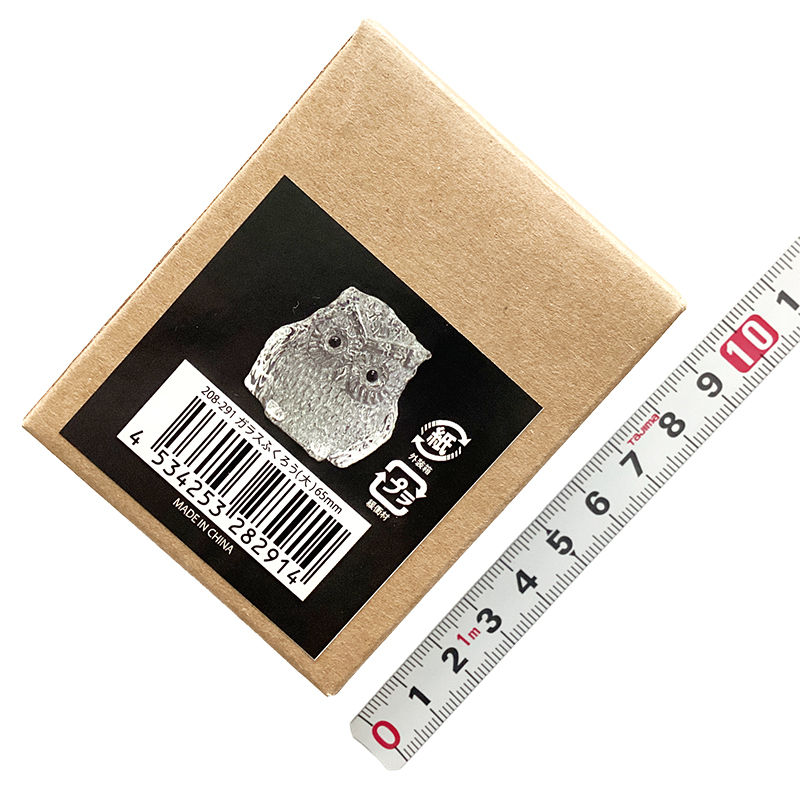 26-04-おもちゃ・置物・ぬいぐるみ＿無印＿ガラスだるまふくろう（大）65mm_01