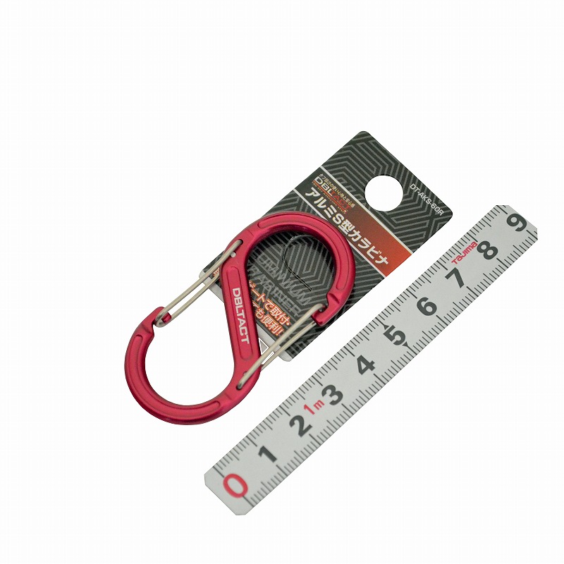 DBLTACT<br>アルミS型カラビナ　60mm　レッド<br>DT-AKS-60R