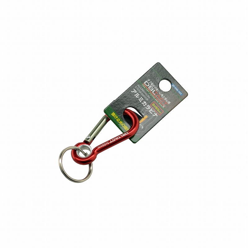 DBLTACT<br>アルミカラビナ　抜け止めＯ環付　φ5mm　レッド×ガンメタシルバー<br>DT-AKO-252
